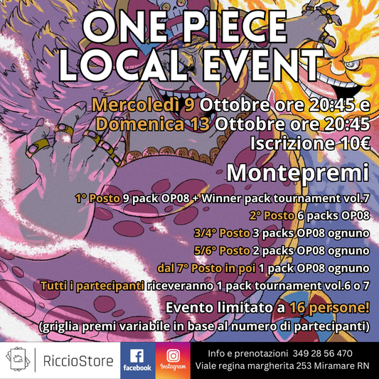 Prenotazione One Piece Local Event Mercoledì 9