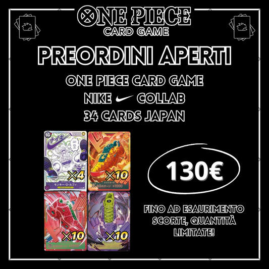 PREORDINE One piece card game Nike Collab 34 cards (Japan) - Riccio Store